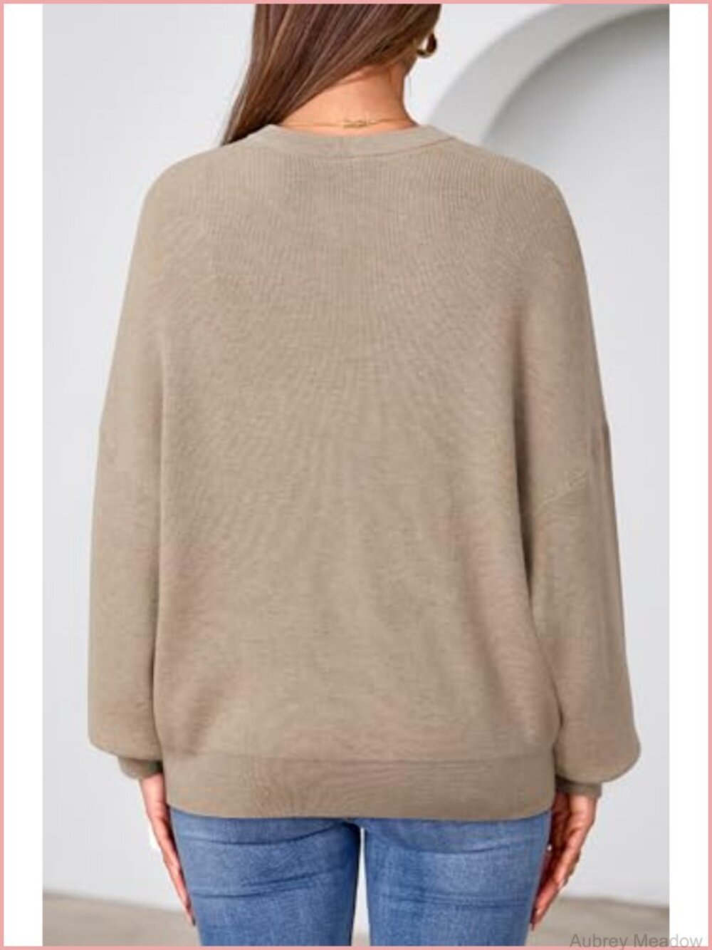 Wool Blend Gold Button Cardigan Ribbed Oversized - Picture 4 of 6